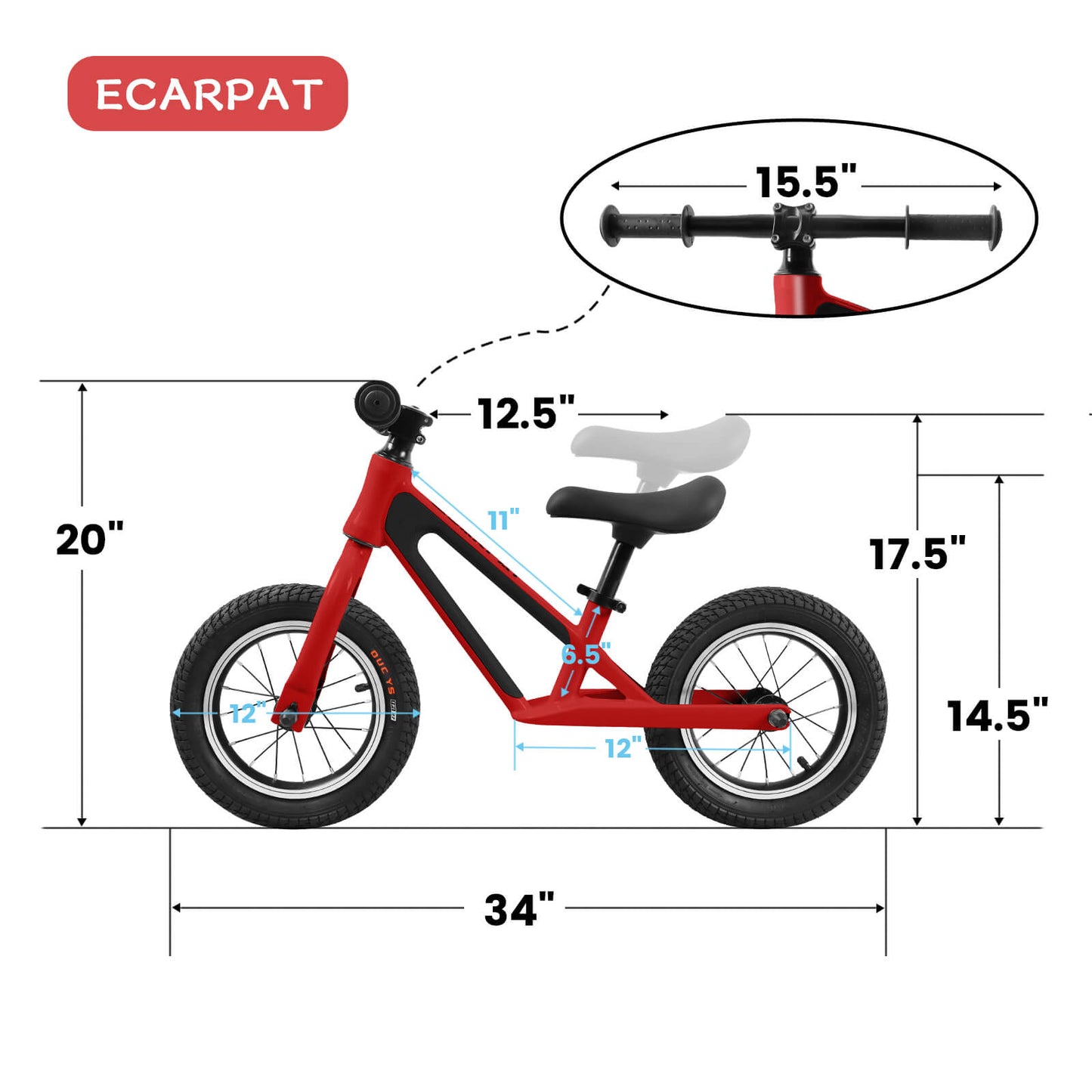 ECARPAT 12" Balancing Bike (Non-Electric)