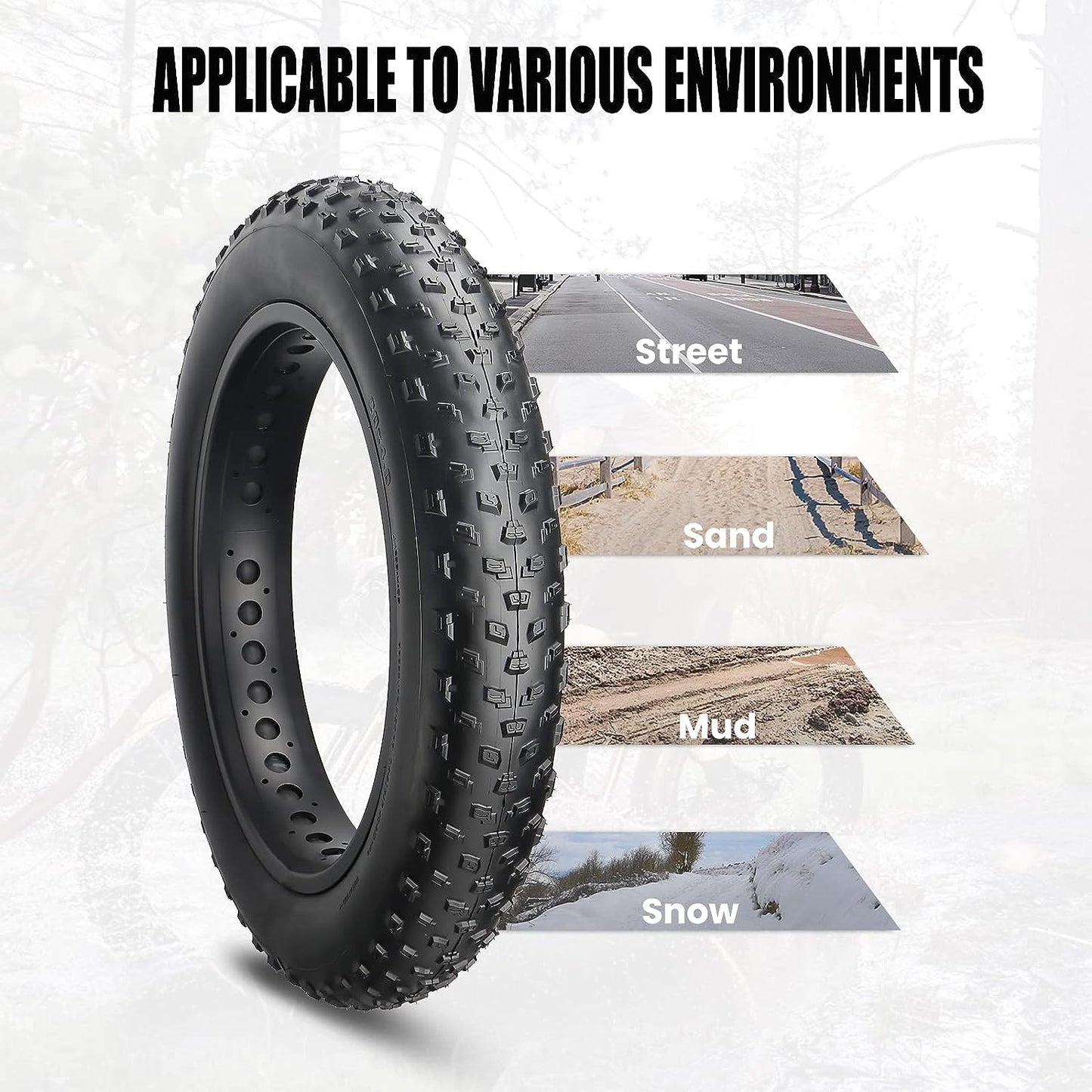 Tumble Kevlar 20x4 Fat Bike Tire