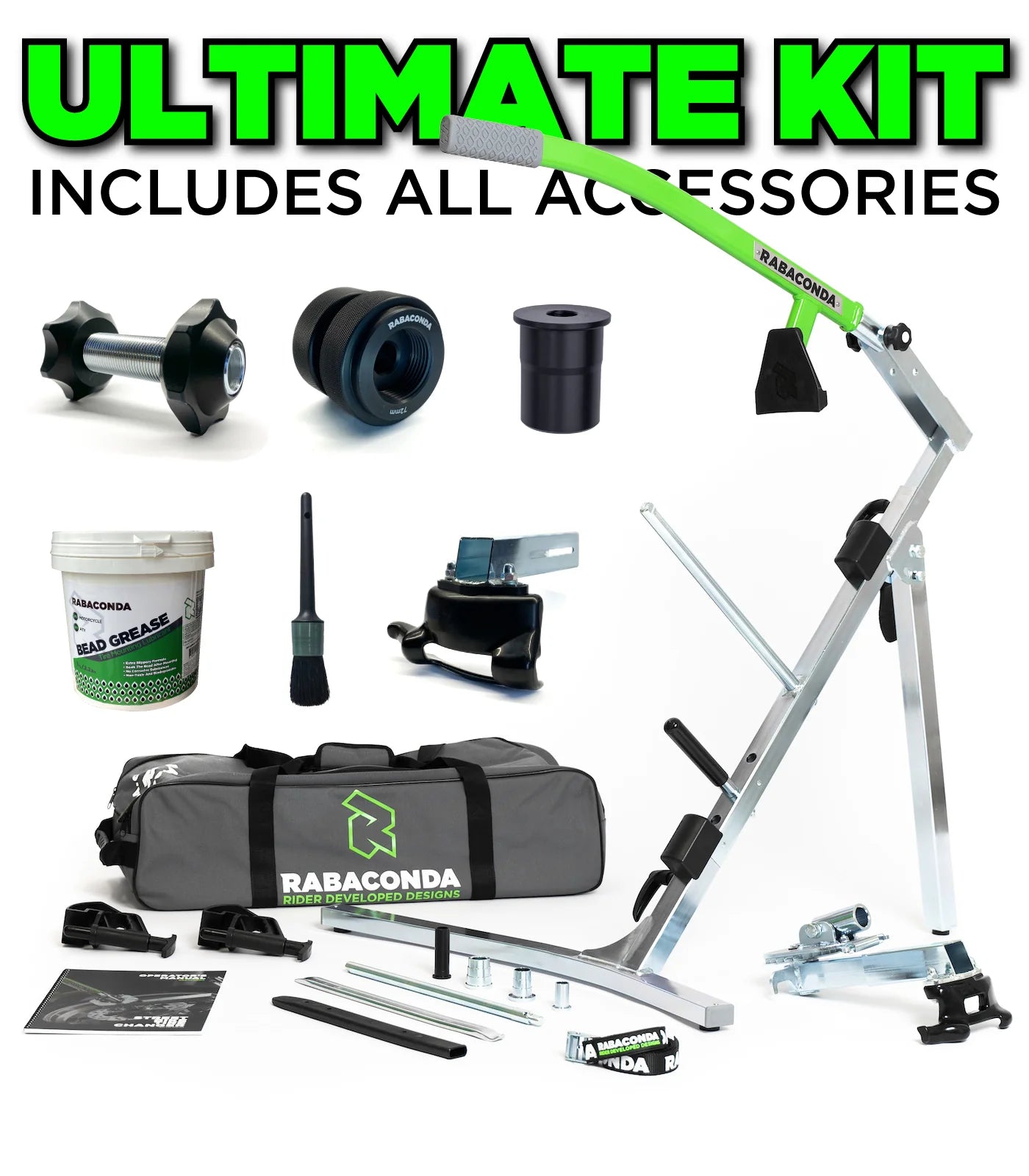 Rabaconda ULTIMATE Kit - Street Bike Tire Changer