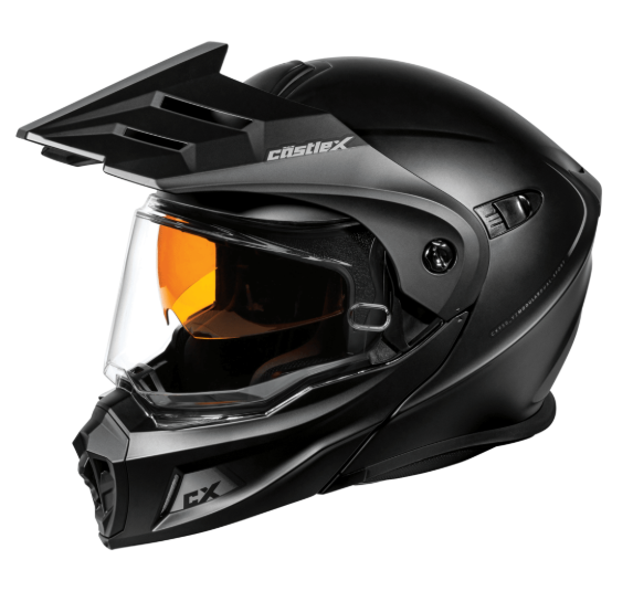 carbon modular motorcycle helmet Castle X CX950 V2 Modular Motorcycle Helmet (Matte Black) – HighVoltagePEV