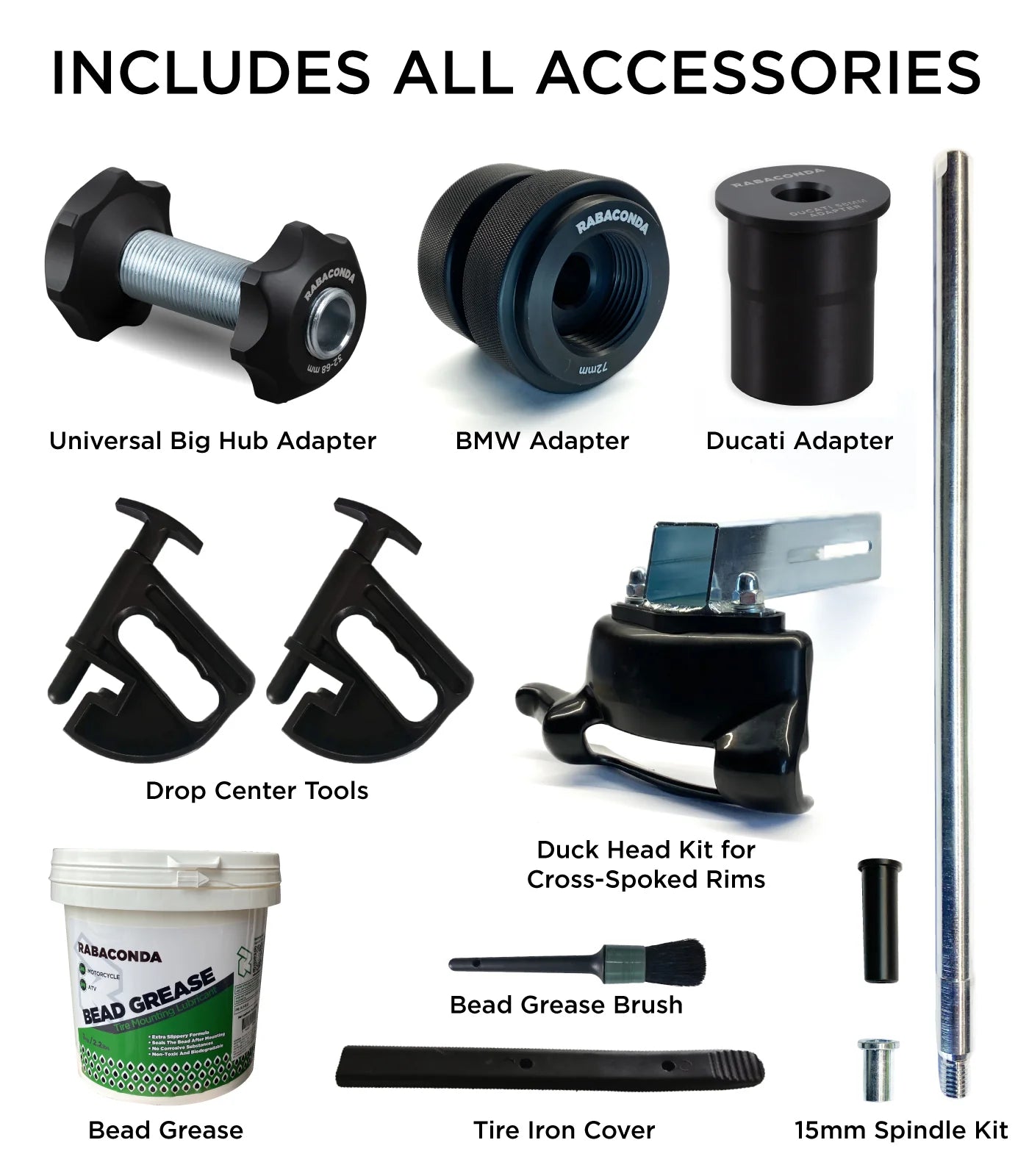 Rabaconda ULTIMATE Kit - Street Bike Tire Changer