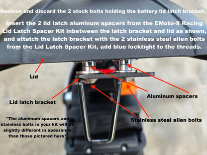 EMoto-X 1/2" Battery Lid Latch Spacer Kit For Rerode EWatt and Other E Dirtbikes