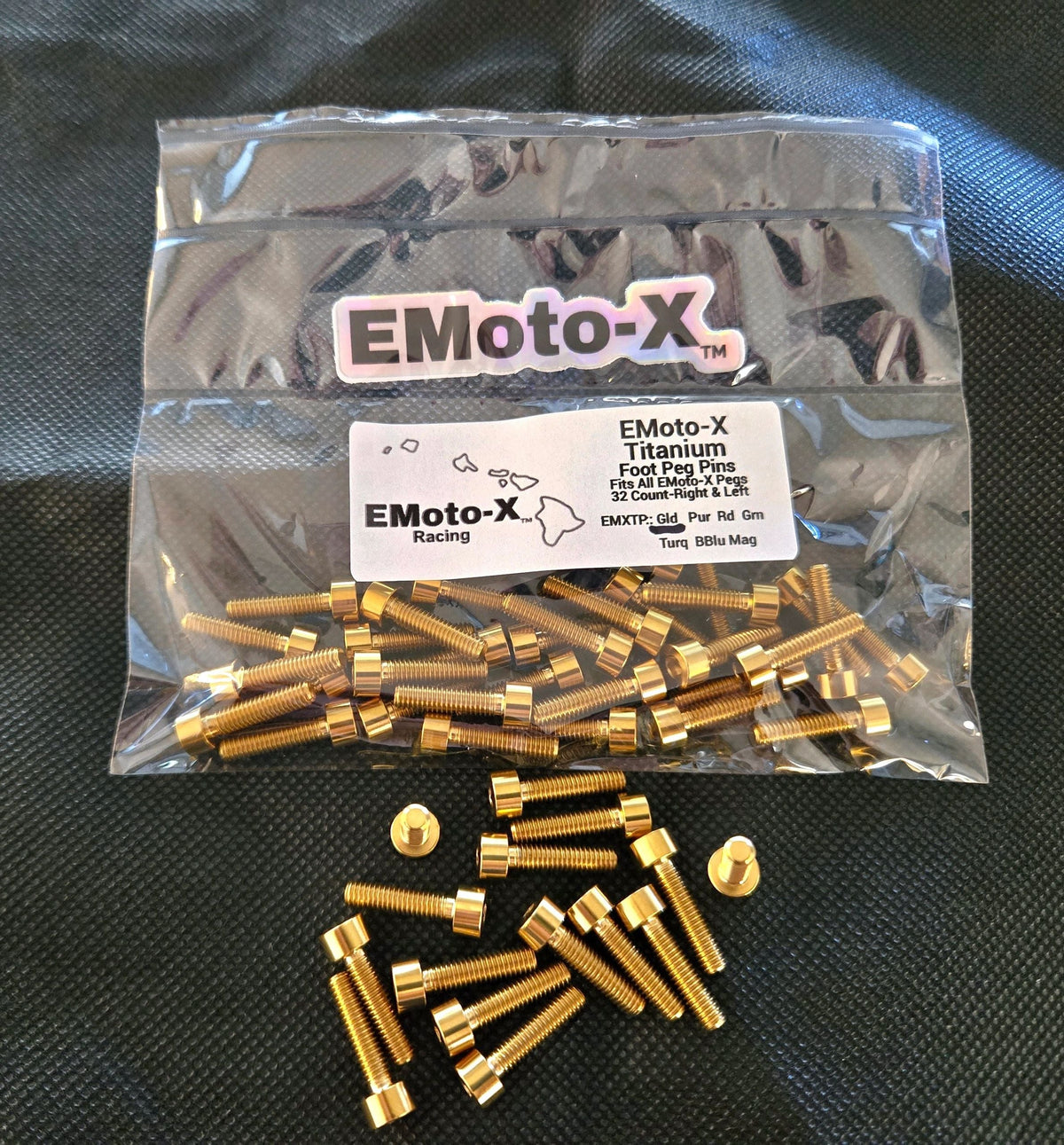EMoto-X Racing Titanium Peg Replacement Pins For All EMoto-X Pegs