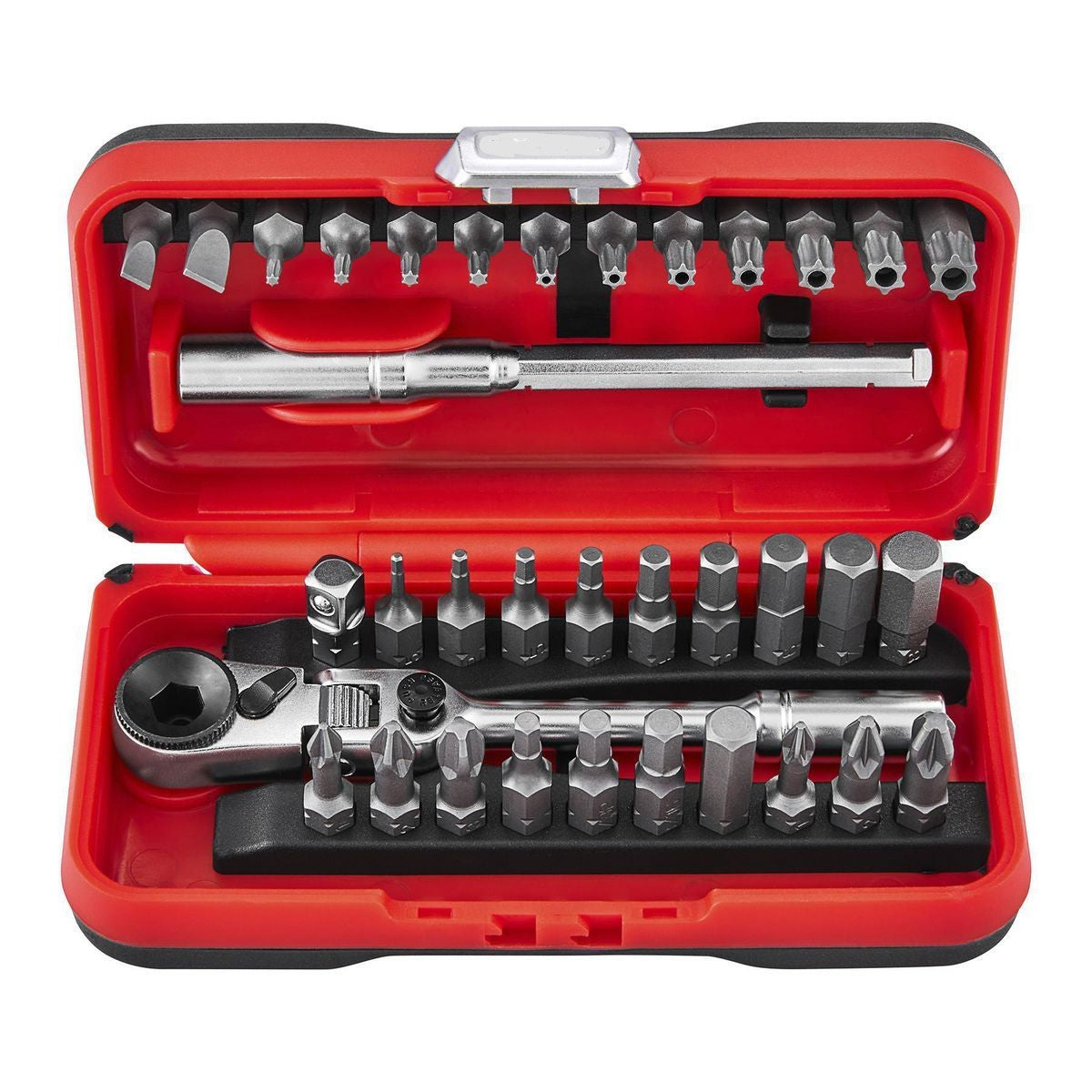 W Rachet Tool Set Case Locking Flex Head Ratchet and Bit Set, 35-Piece – HighVoltagePEV