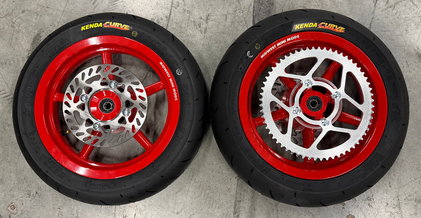 Midwest 12in Supermoto Wheelset for Tuttio / Yozma / EM5 w/ Kenda Kurve Tires