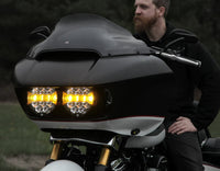 Denali D14 Destroyer LED Motorcycle Headlight Upgrade Kit for Harley-Davidson Road Glide, '15-'23