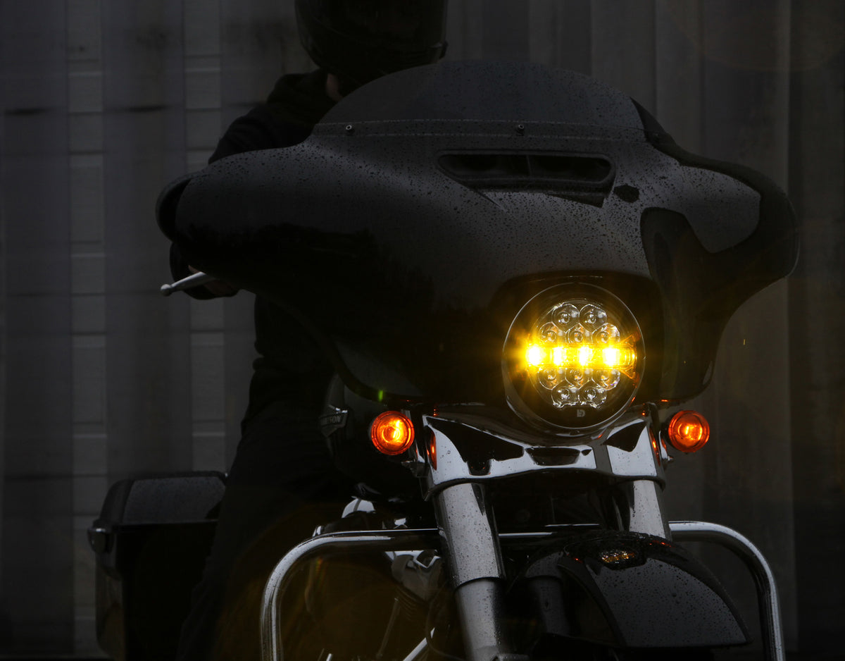 Denali D14 Destroyer LED Motorcycle Headlight - Universal Fit 6.75" Round