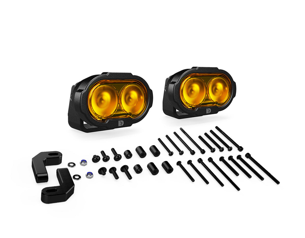 Denali DL2 Fender-Mounted Motorcycle Driving Light Kit