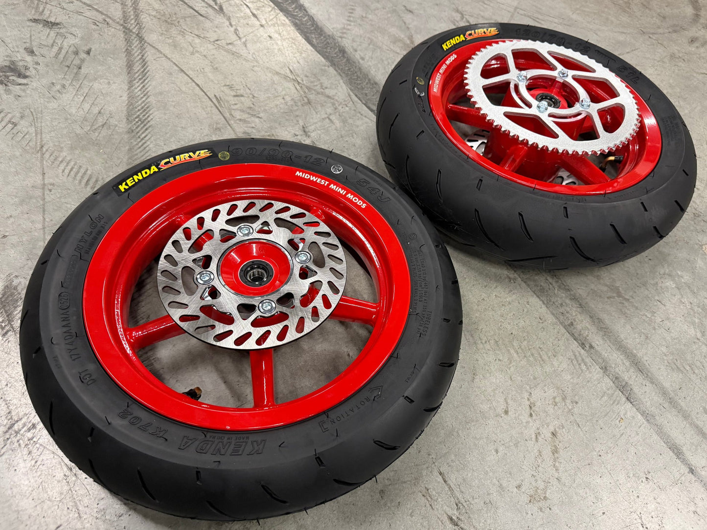 Midwest 12in Supermoto Wheelset for Tuttio / Yozma / EM5 w/ Kenda Kurve Tires