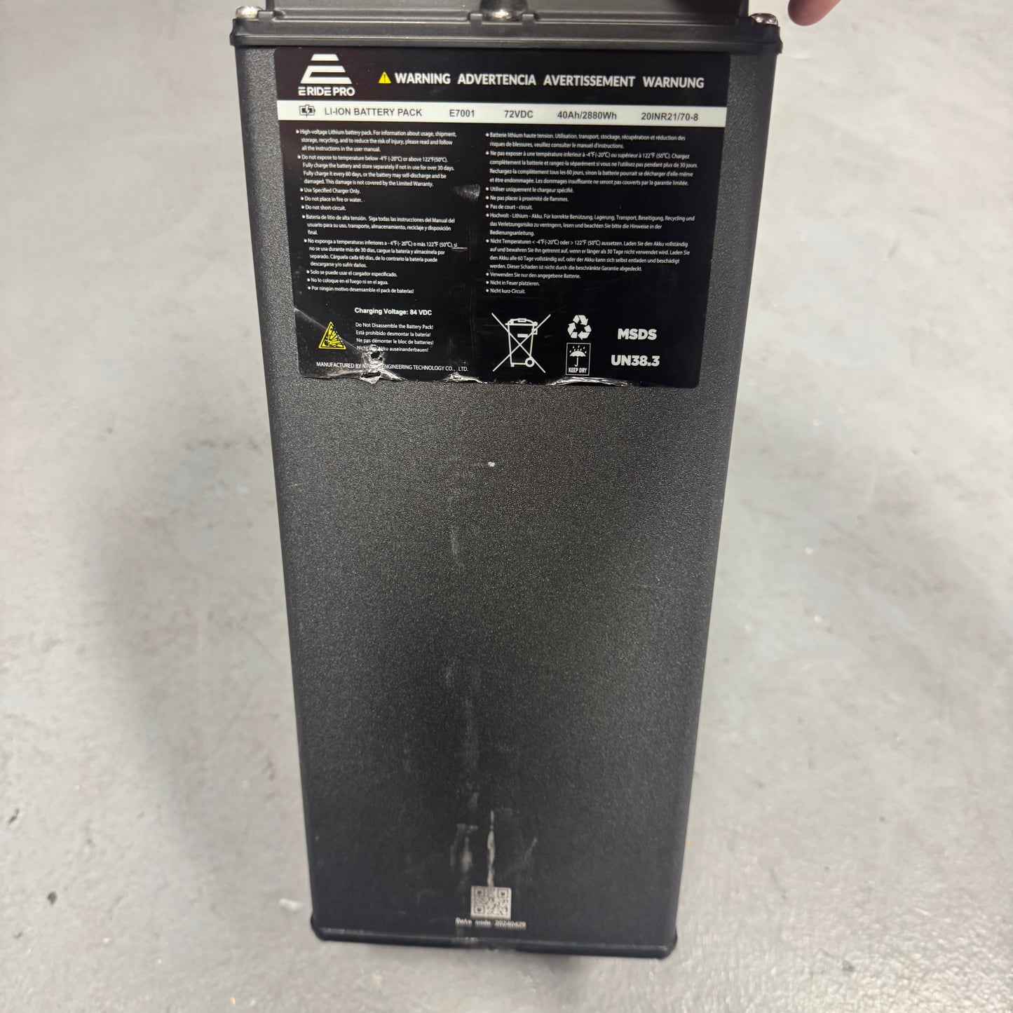 E Ride Pro - PRO-SS 72V40AH Battery (Open BOX)