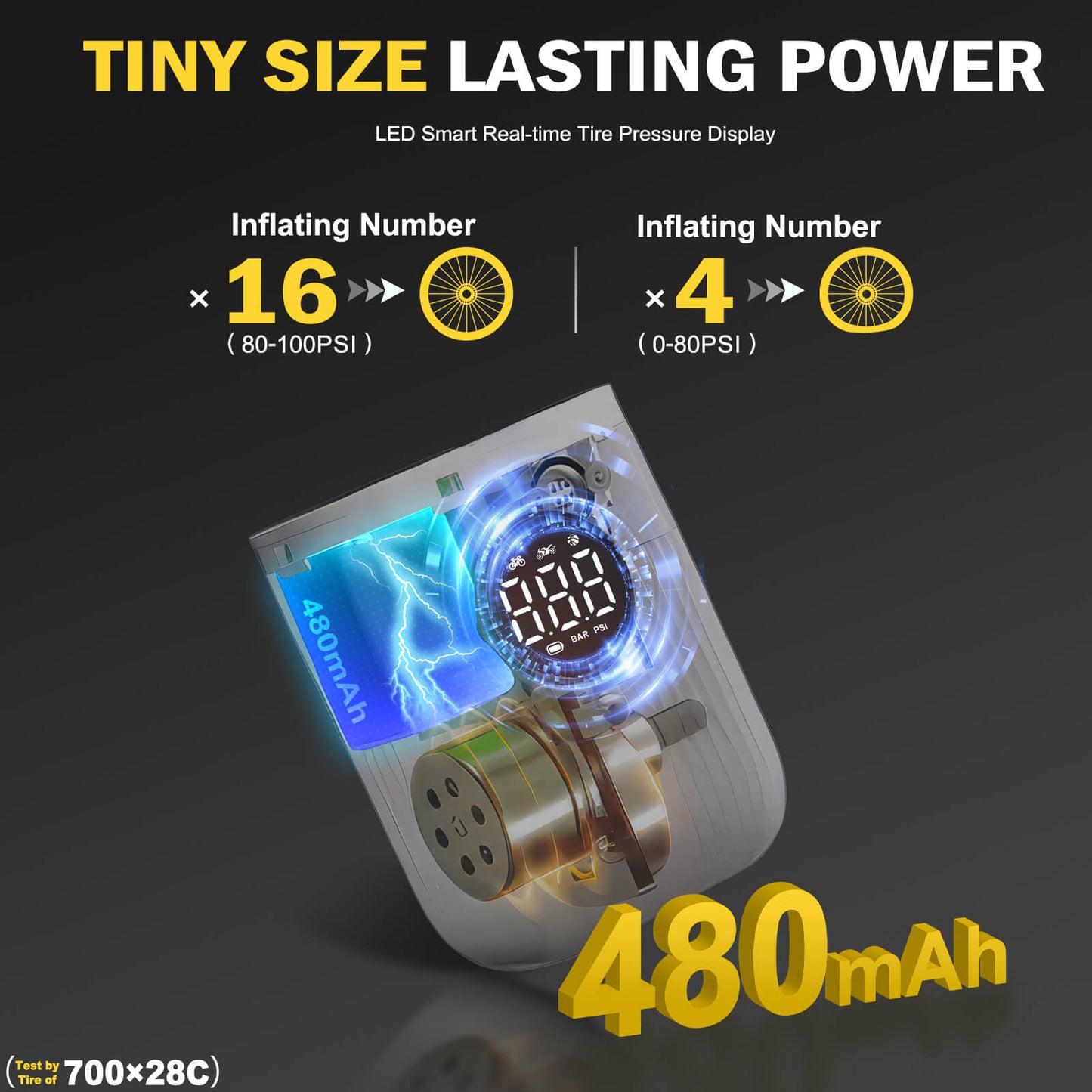 Hycline Mini Electric Bike Pump