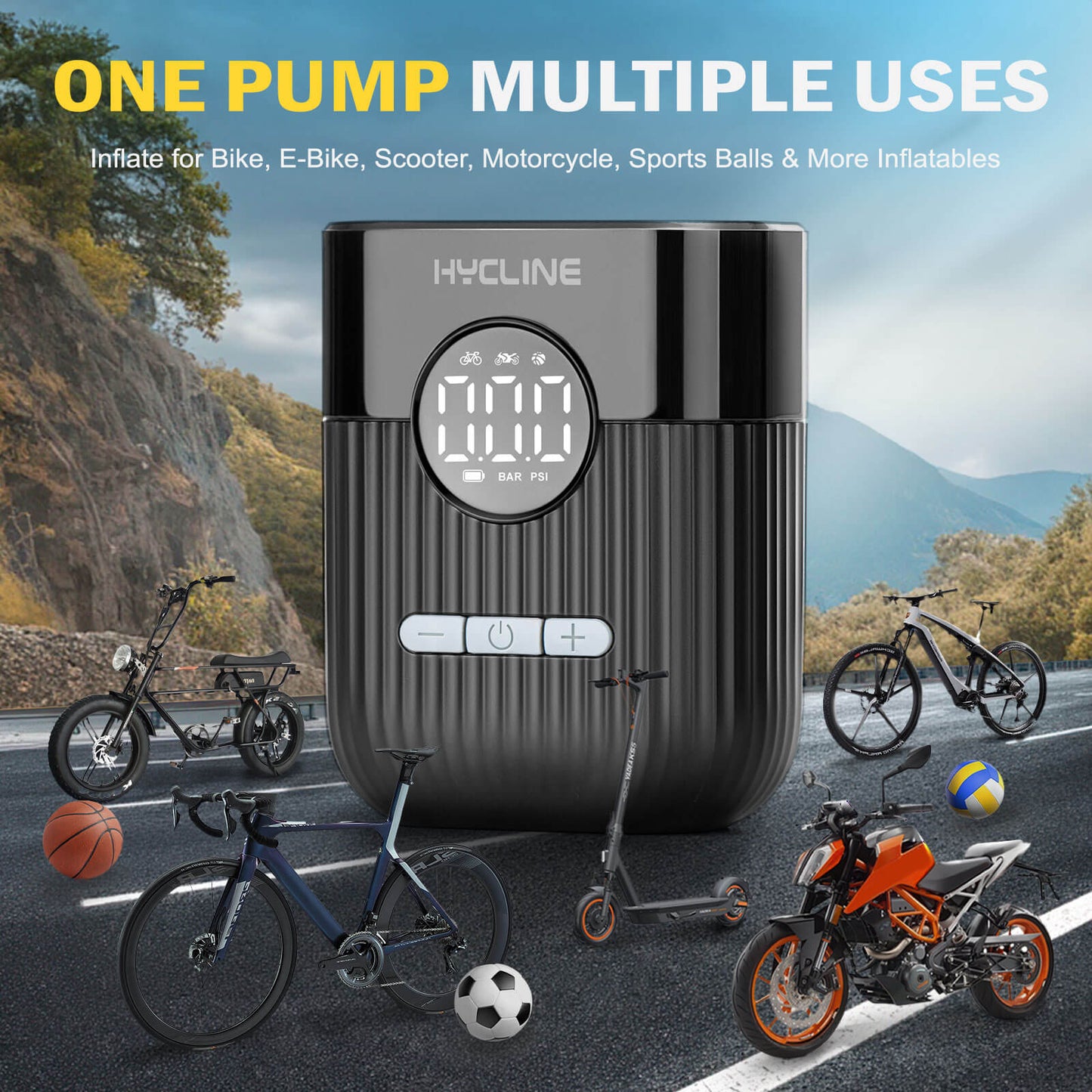 Hycline Mini Electric Bike Pump