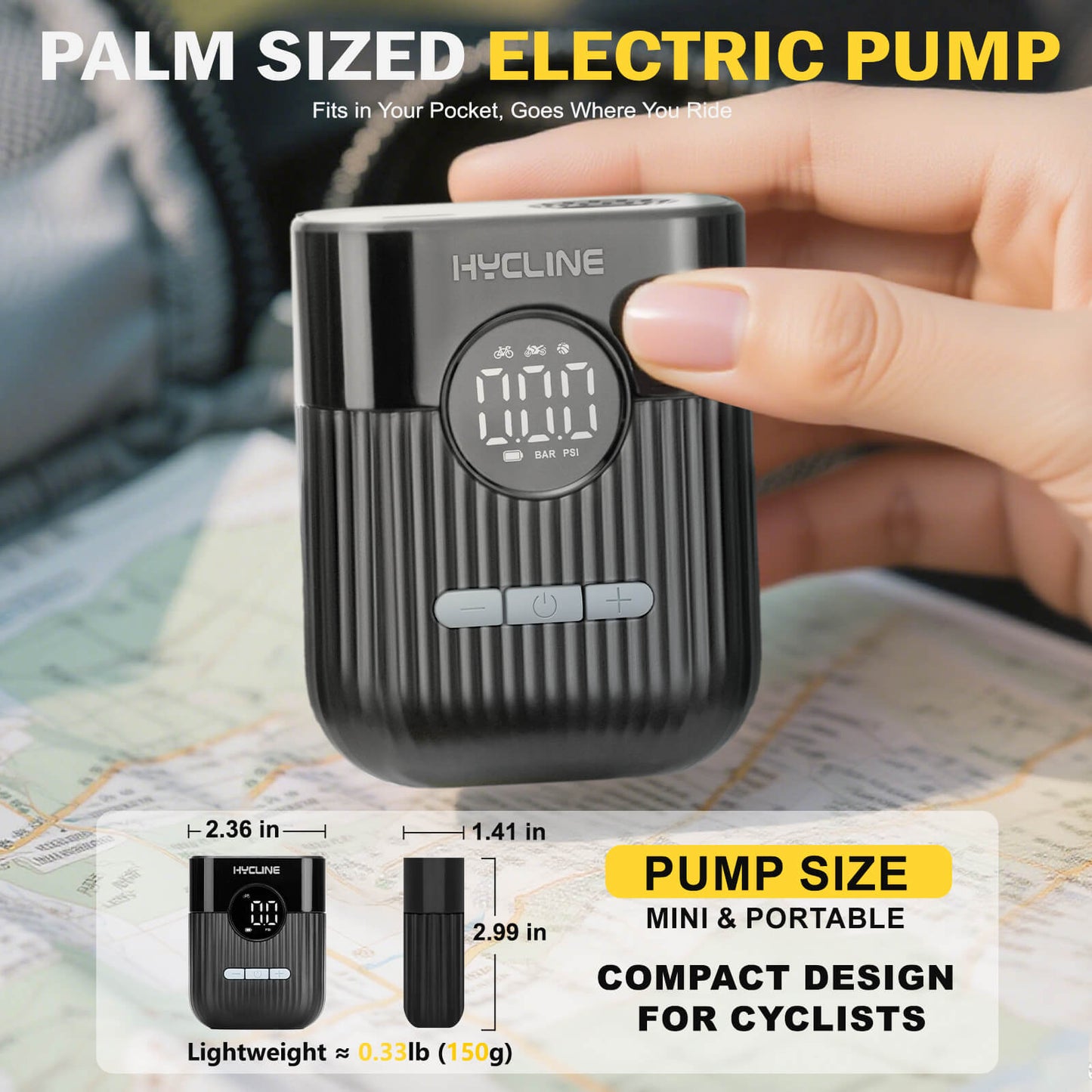 Hycline Mini Electric Bike Pump