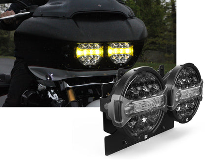 Denali D14 Destroyer LED Motorcycle Headlight Upgrade Kit for Harley-Davidson Road Glide, '15-'23