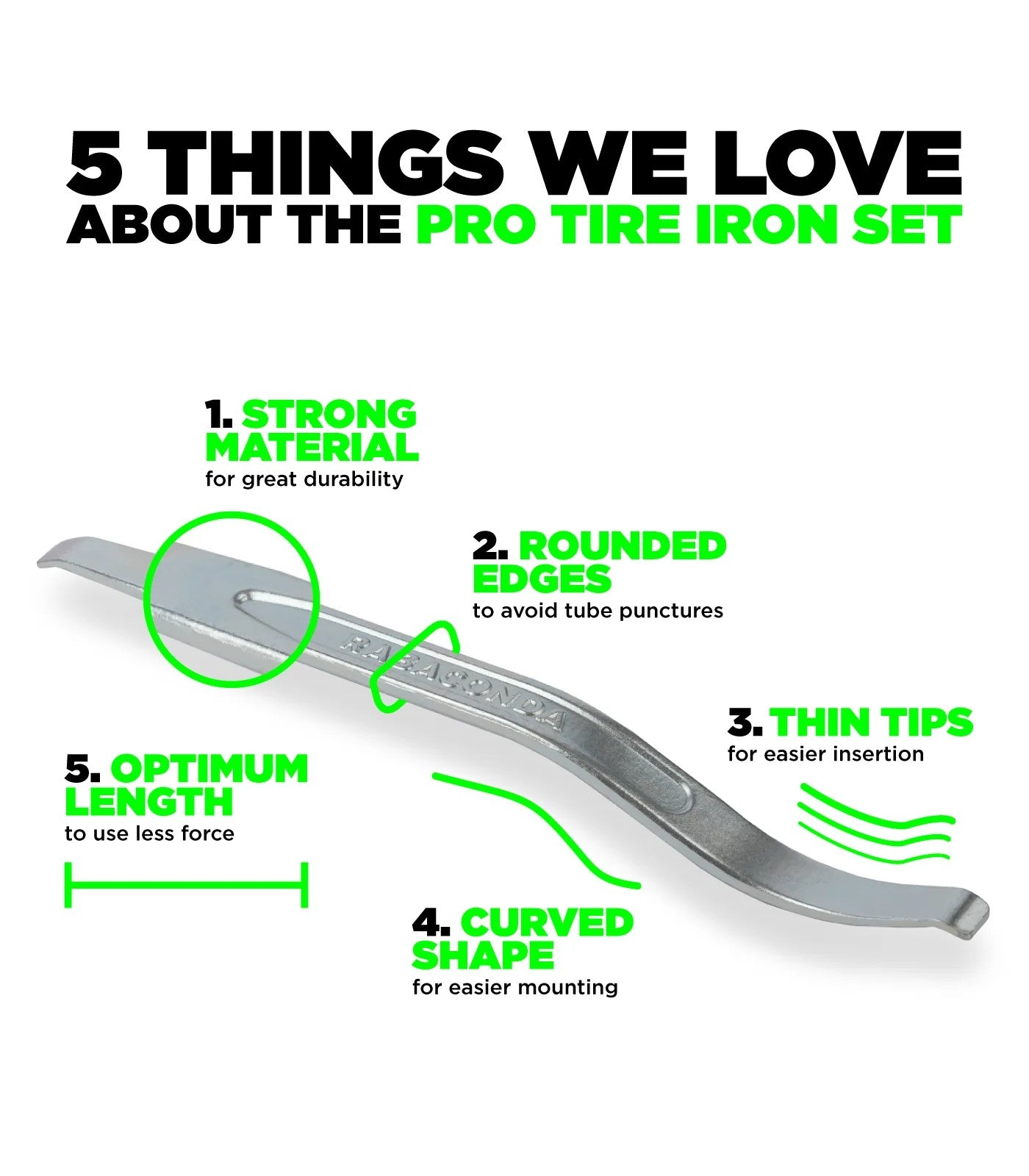 Rabaconda Pro Tire Iron Set in Bag
